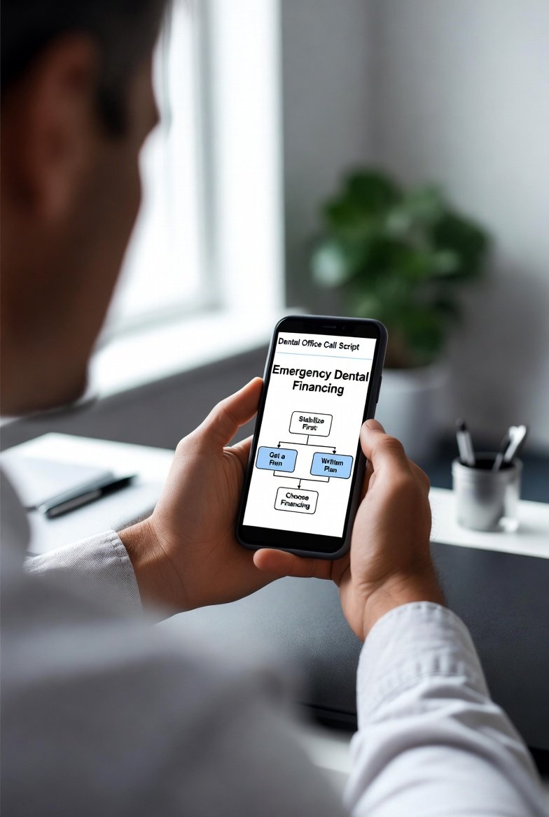 Emergency dental financing checklist to verify plan type, total cost, penalty triggers, and deferred interest risk before signing.