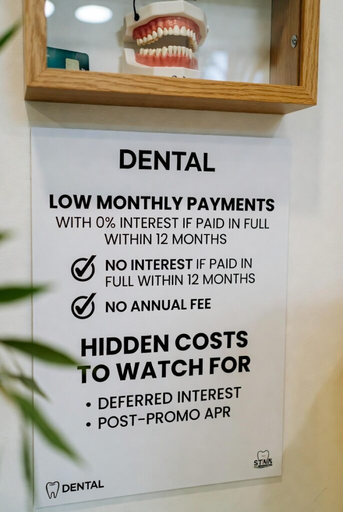 Hidden costs to watch with dental credit card promos including deferred interest, deadlines, and post‑promo APR